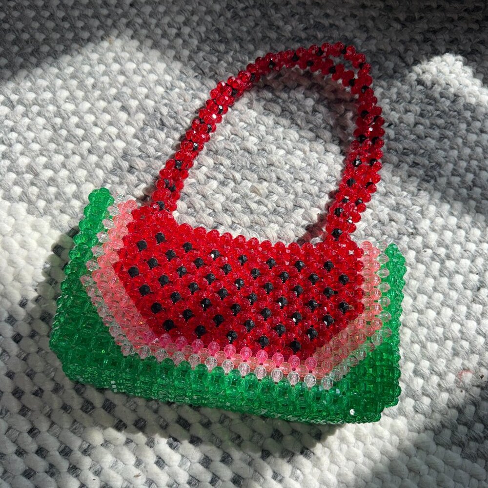 Susan Alexandra Watermelon Beaded Bag